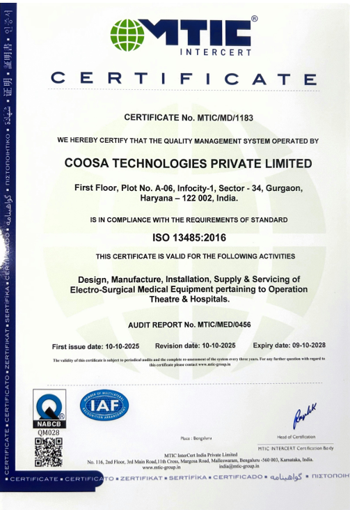 ISO 13485:2016 Certificate